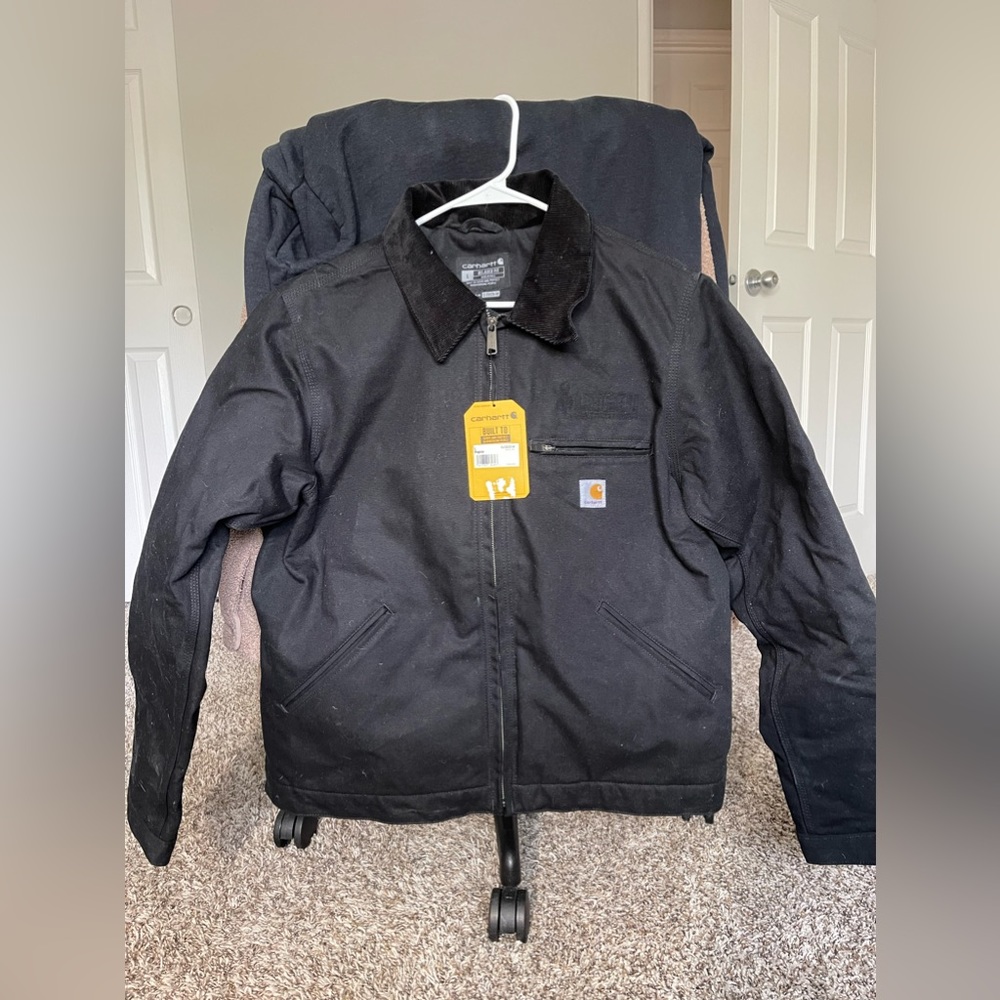 Carhartt Men's Relaxed Fit Duck Blanket-Lined Detroit Jacket Black